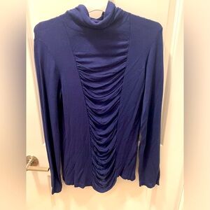 Neiman Marcus Navy Blue Mock Turtleneck SZ Large